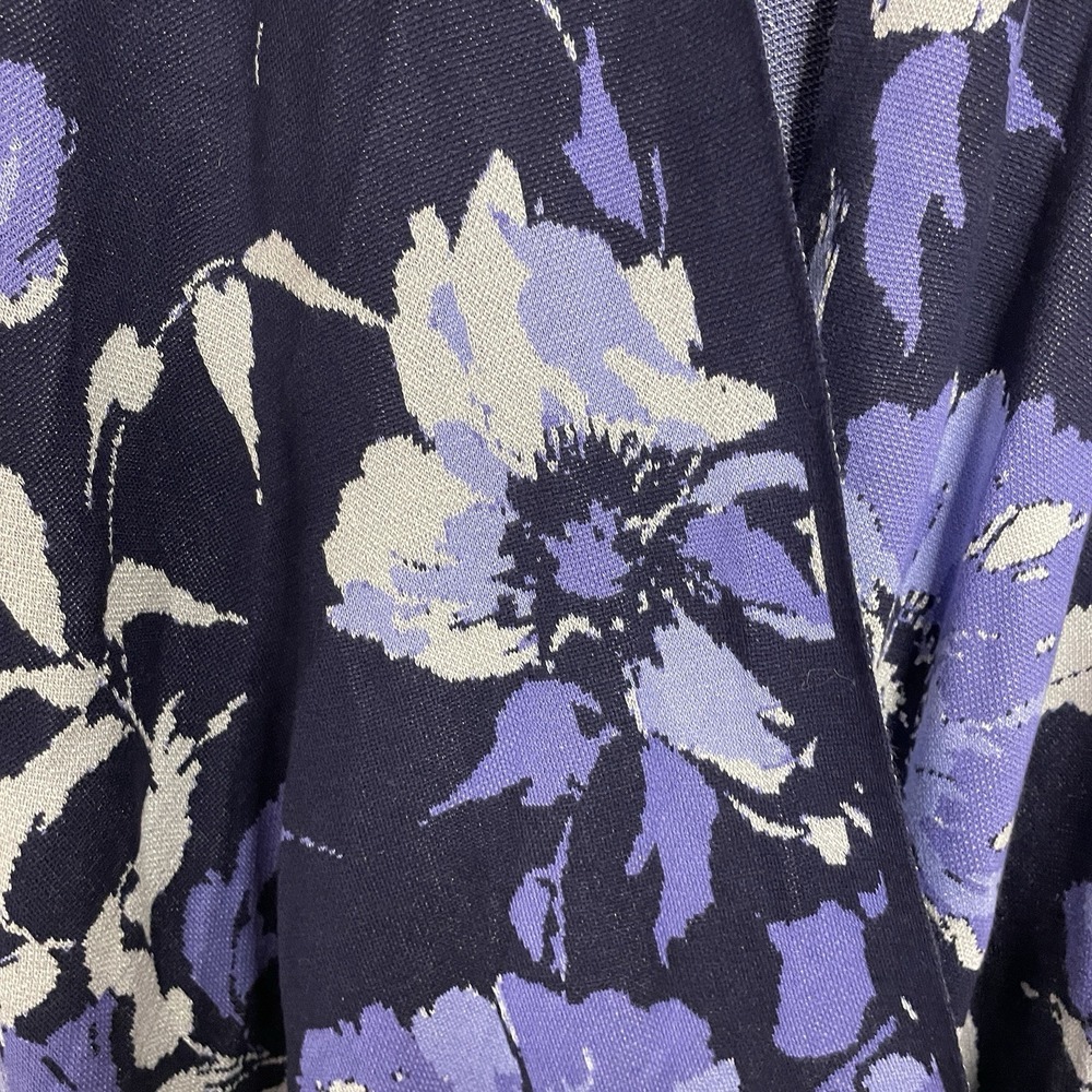 Chico's Cardigan Sweater Floral Print Purple Blue Open Front One‎ Size - Picture 3 of 7